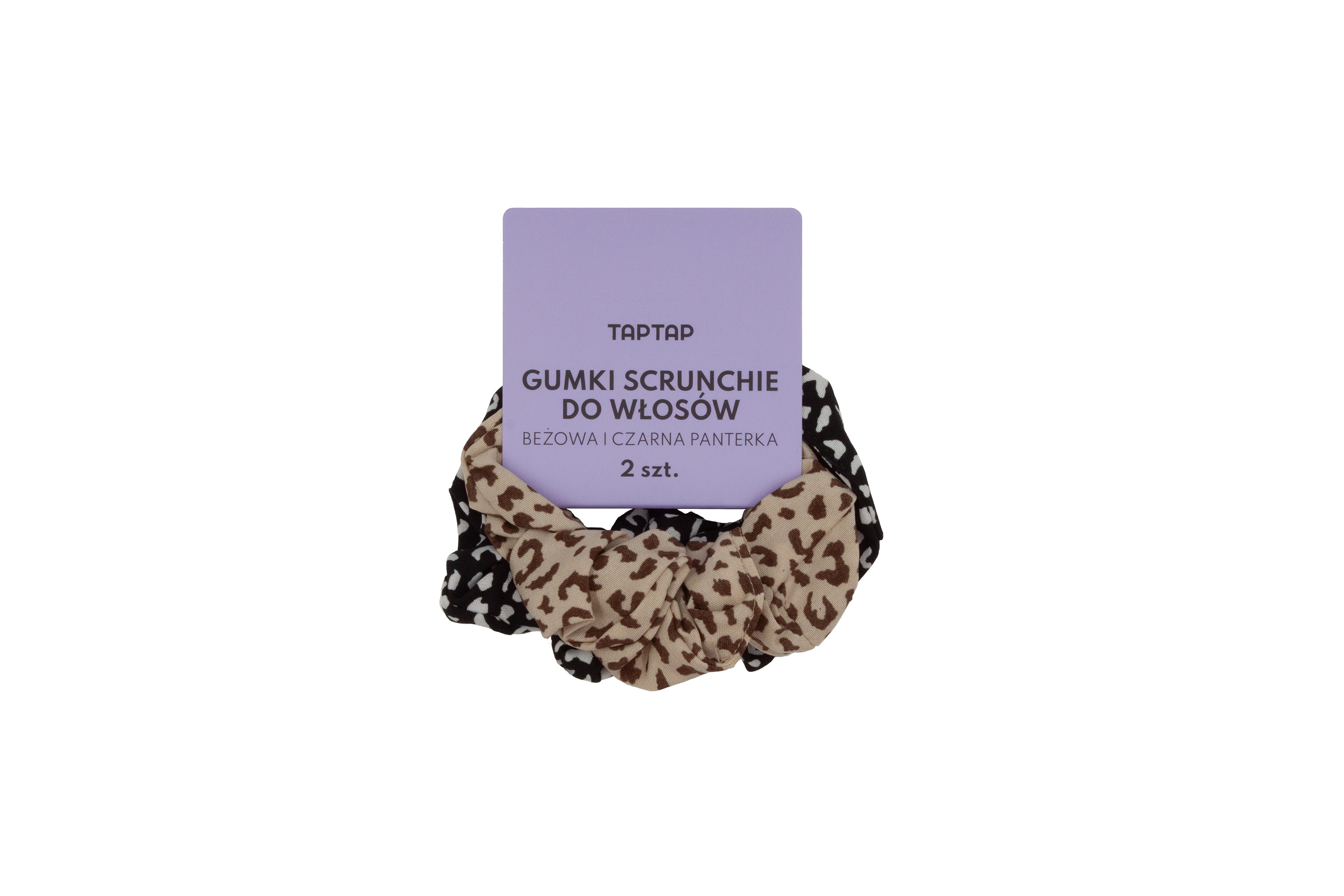 TAPTAP Scrunchie Ștergătoare de păr Leopard bej și negru 2 bucăți