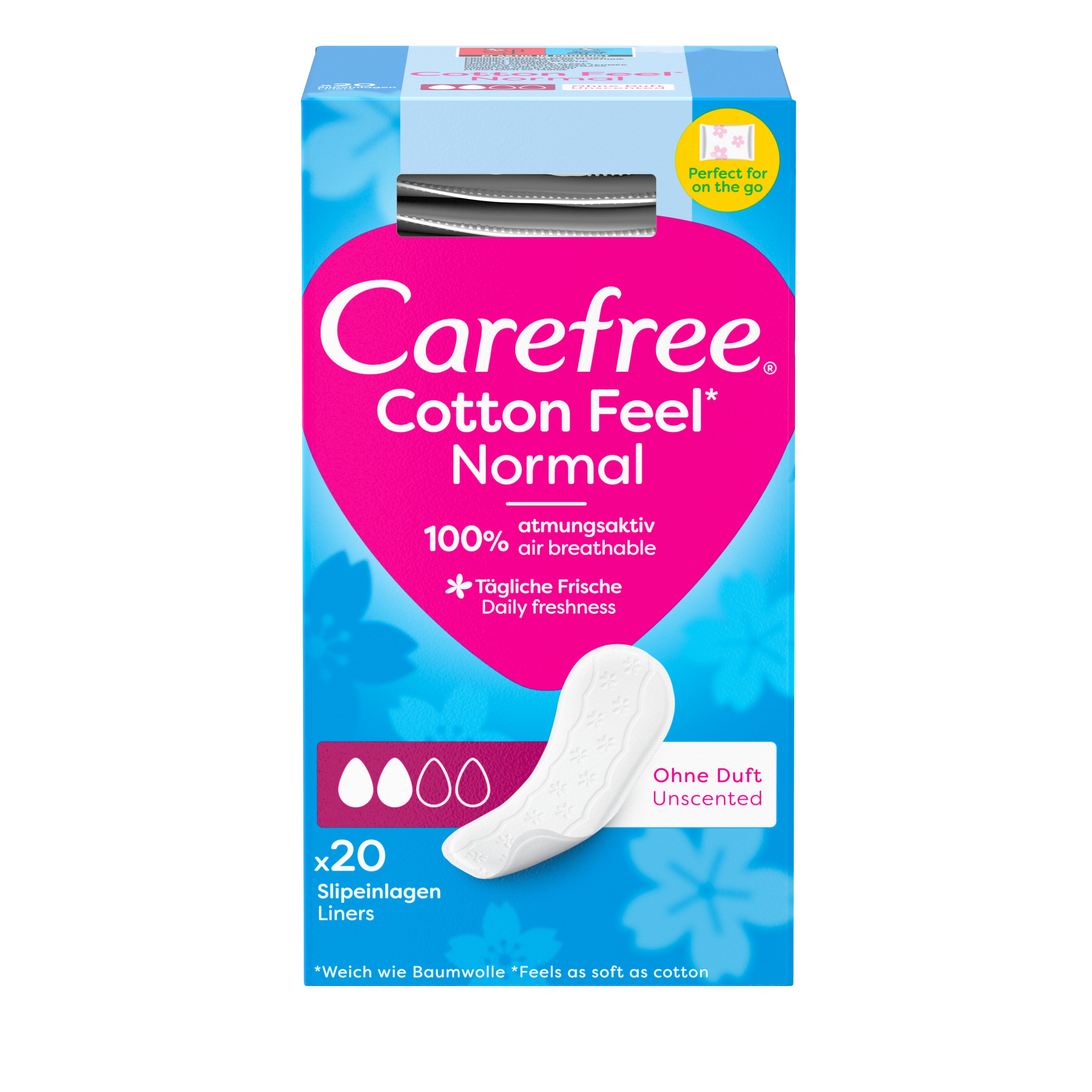 Carefree Cotton Feel Normal Inserții sanitare neparfumate 20 pachete unice