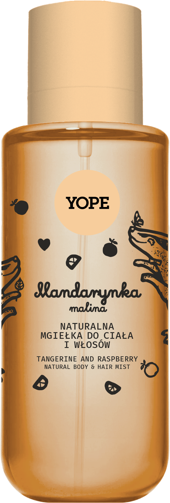 Yope Natural Body and Hair Mist Mandarin Raspberry 200ml