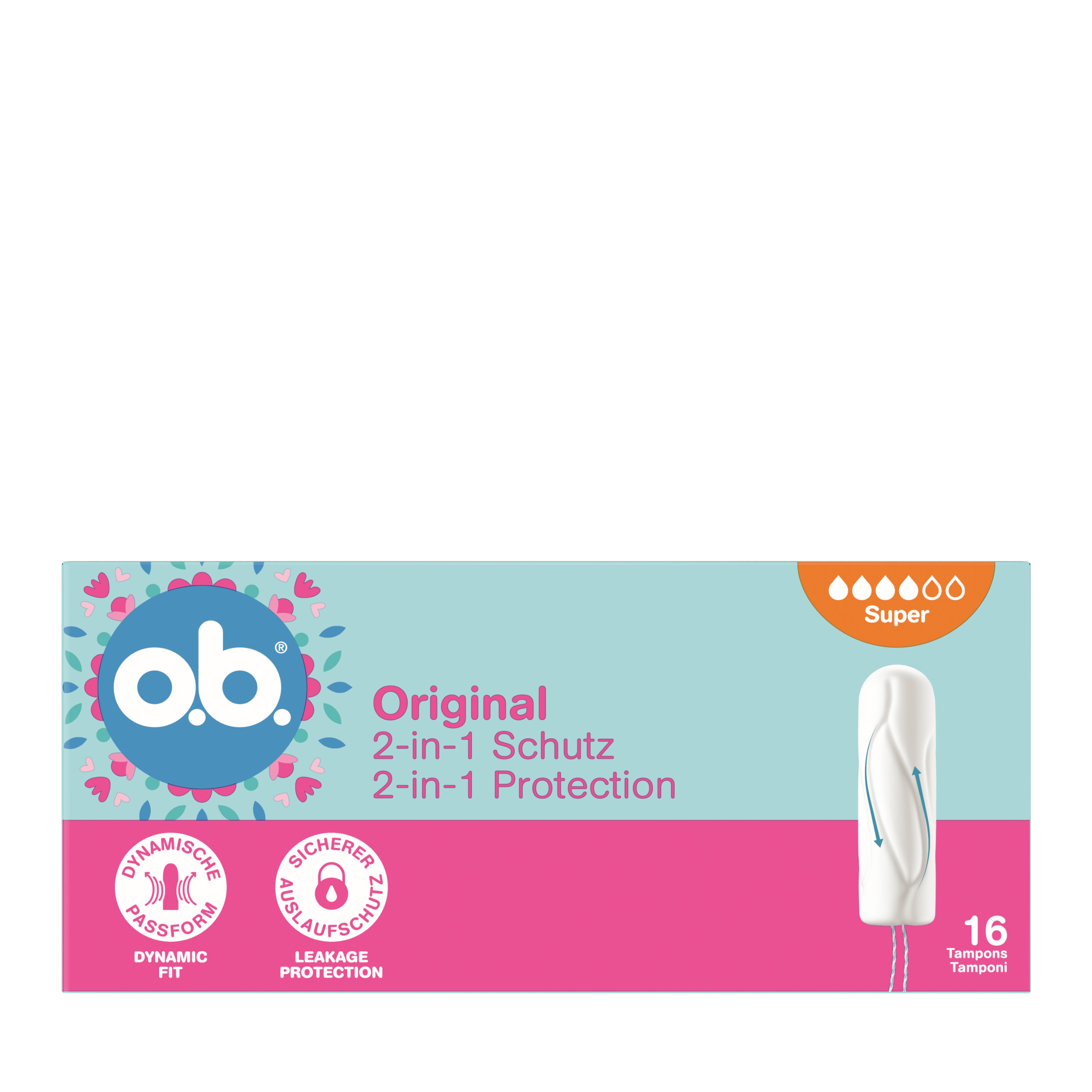o.b. Original 2in1 Super 16 Tampoane