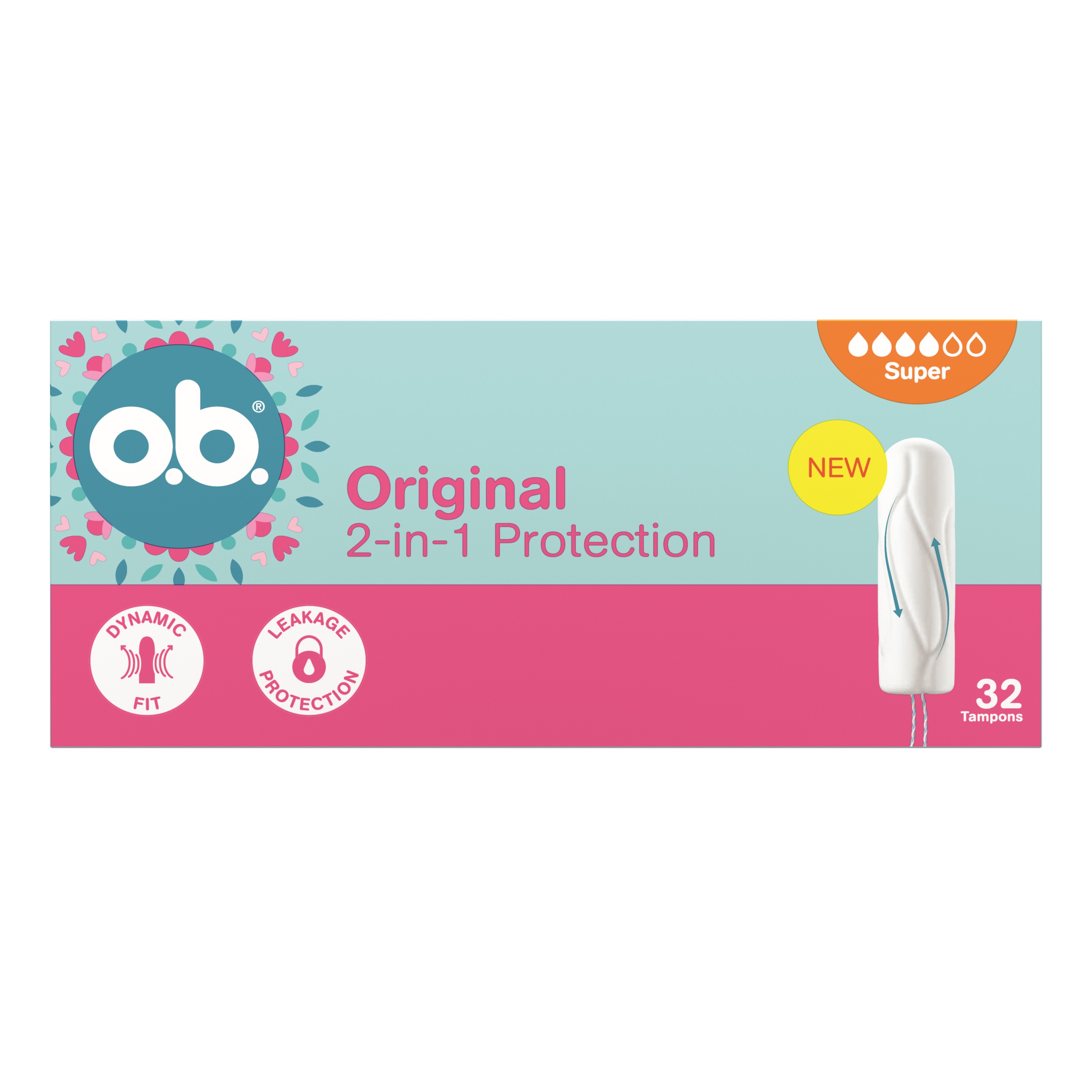 o.b. Original 2in1 Super Tampoane 32 buc
