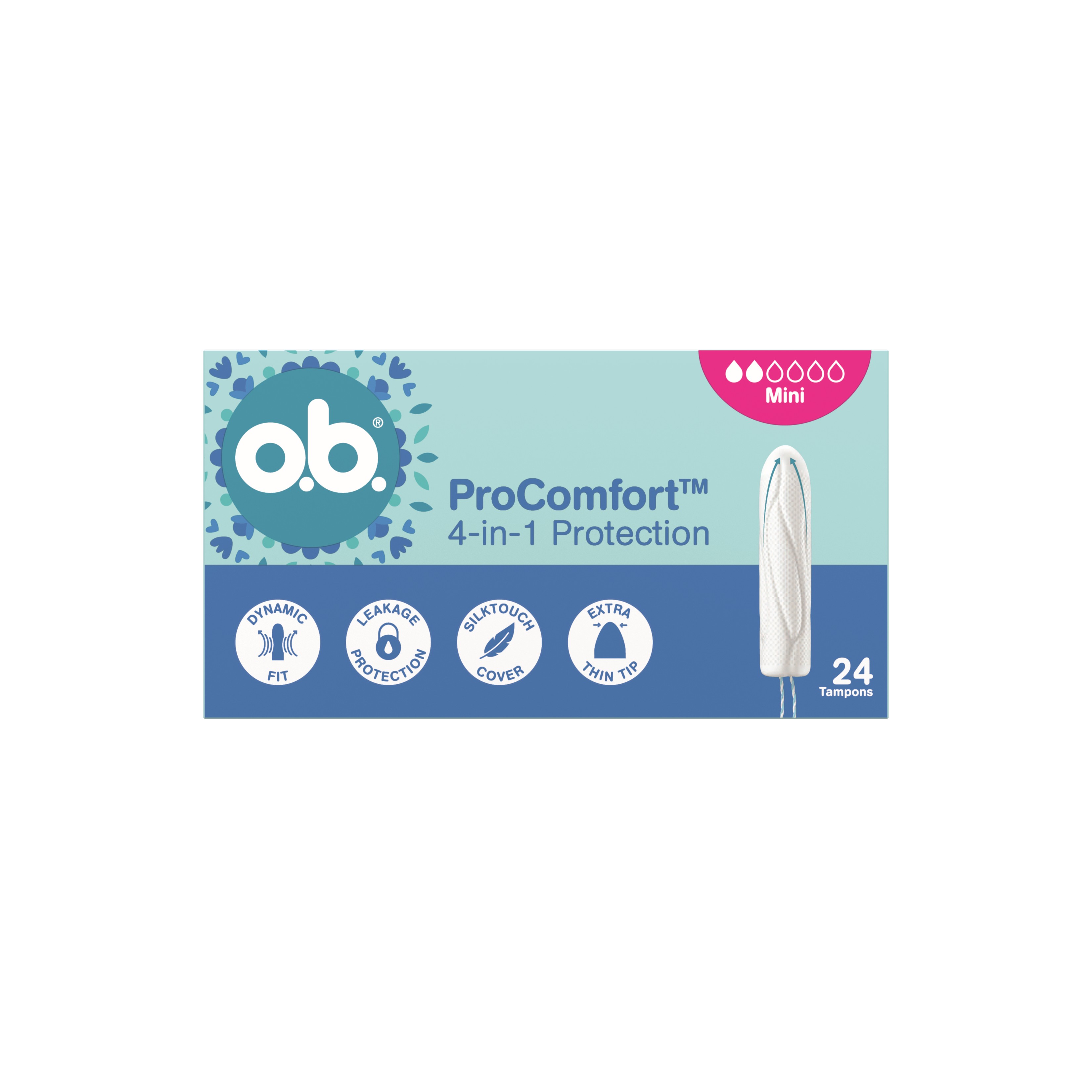 o.b. ProComfort 4in1 Mini Tampoane 24 buc