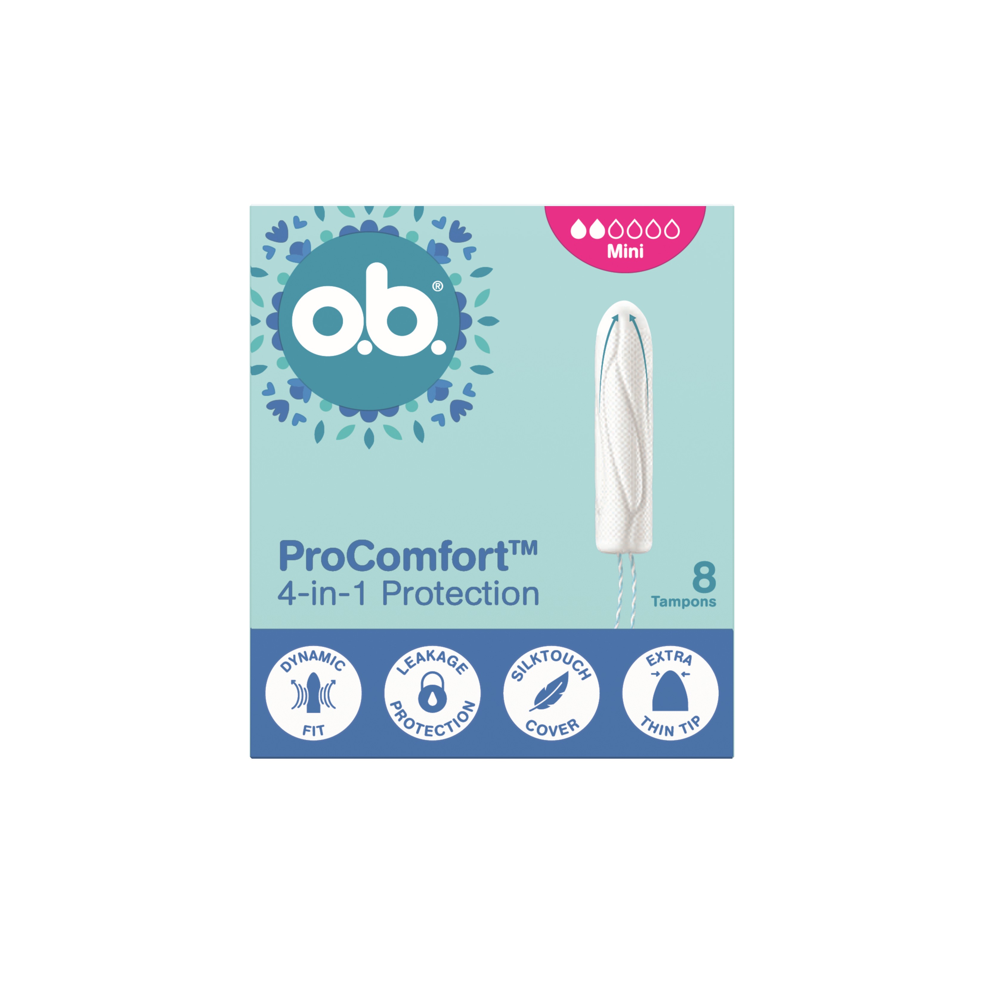 o.b. ProComfort 4in1 Mini Tampoane 8 buc