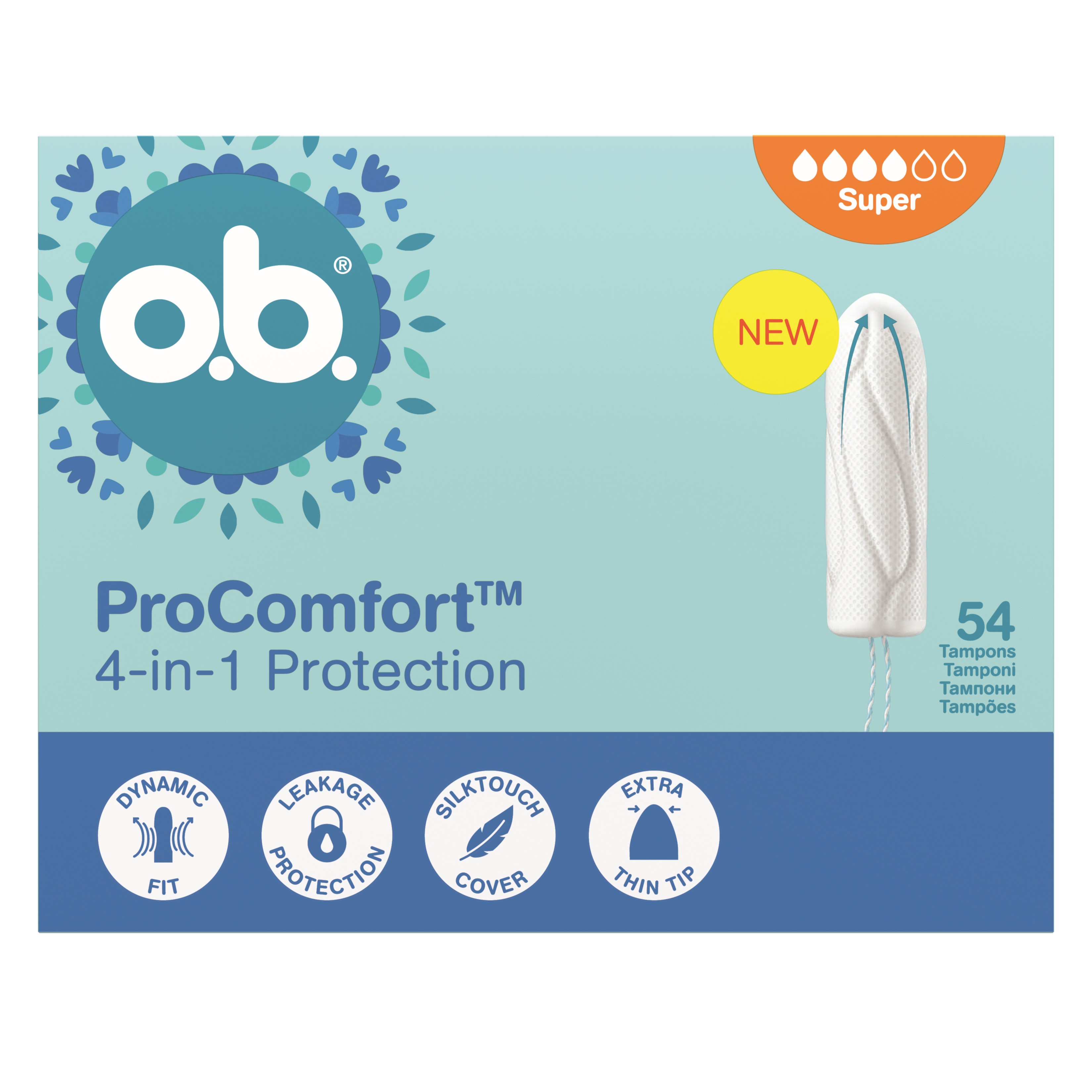 o.b. ProComfort 4in1 Super Tampoane 54 buc