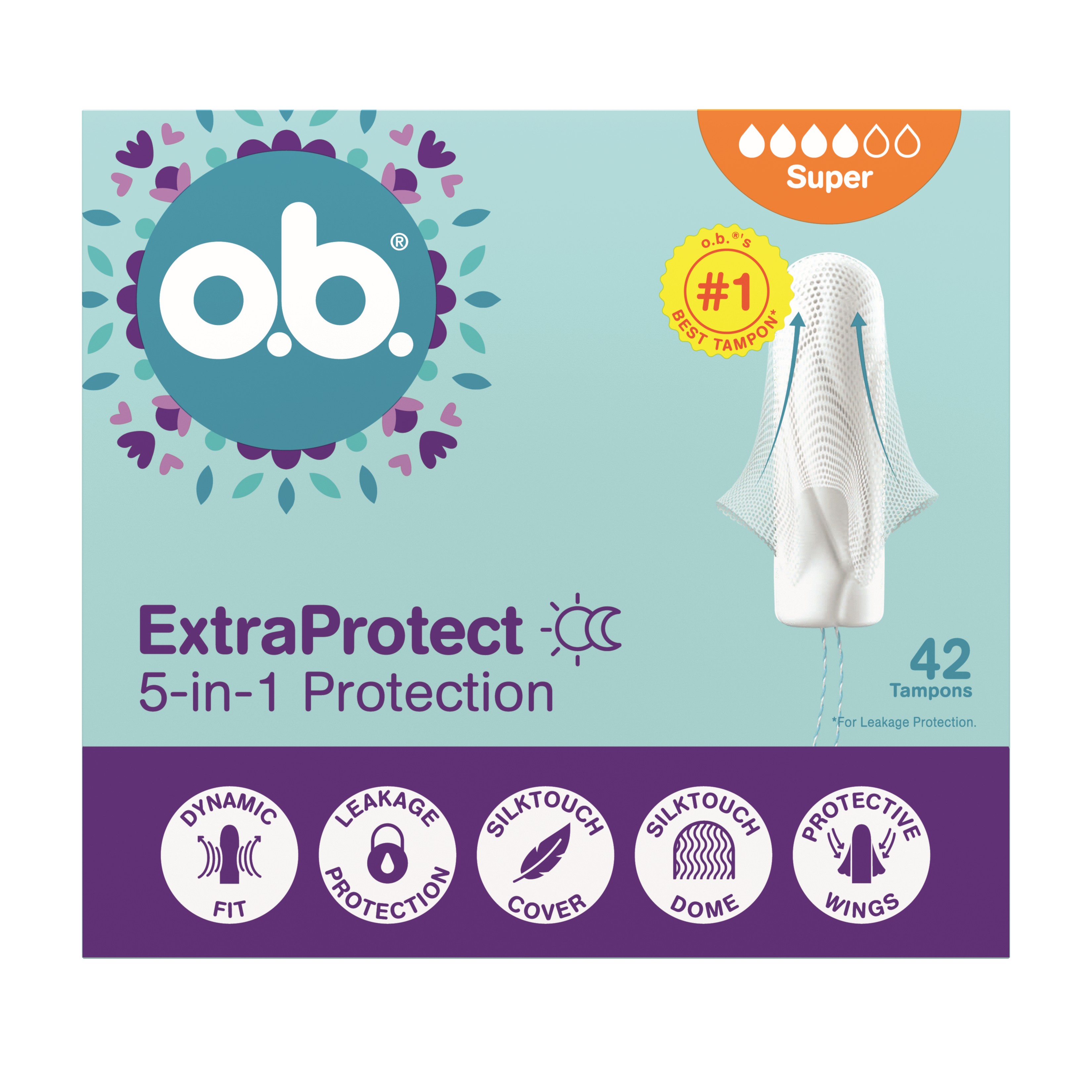o.b. Extra Protect 5in1 Super Tampoane 42 buc