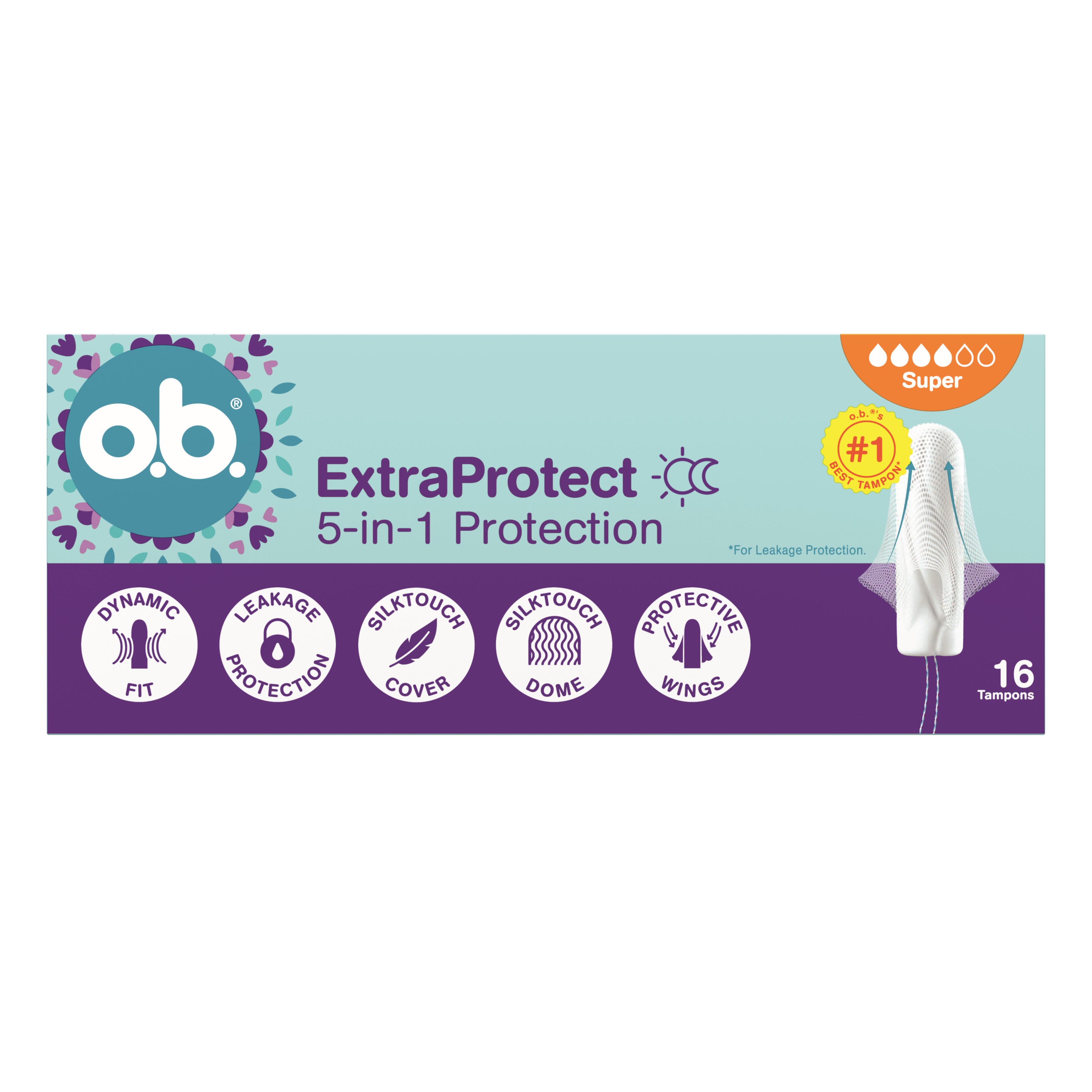o.b. Extra Protect 5in1 Super 16 Tampoane