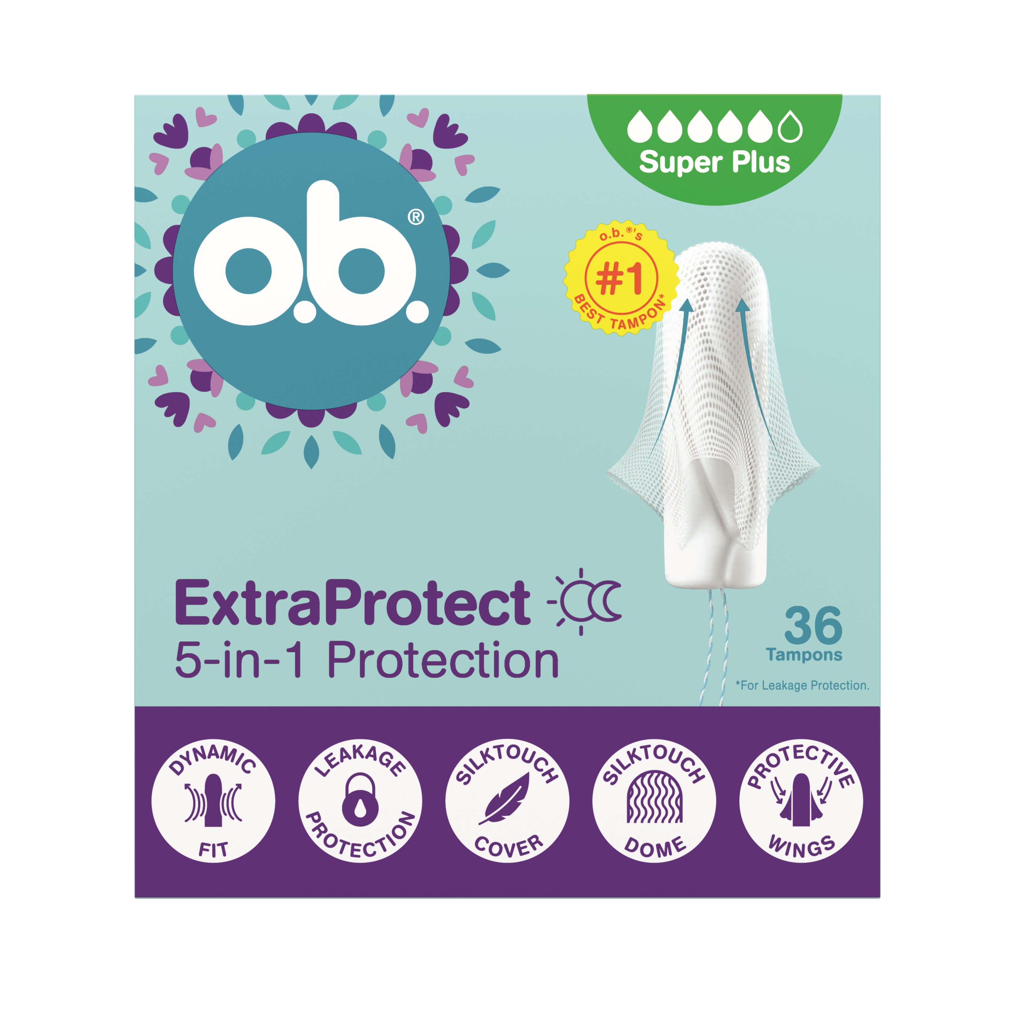 o.b. Extra Protect 5in1 Super Plus Tampoane 36 buc