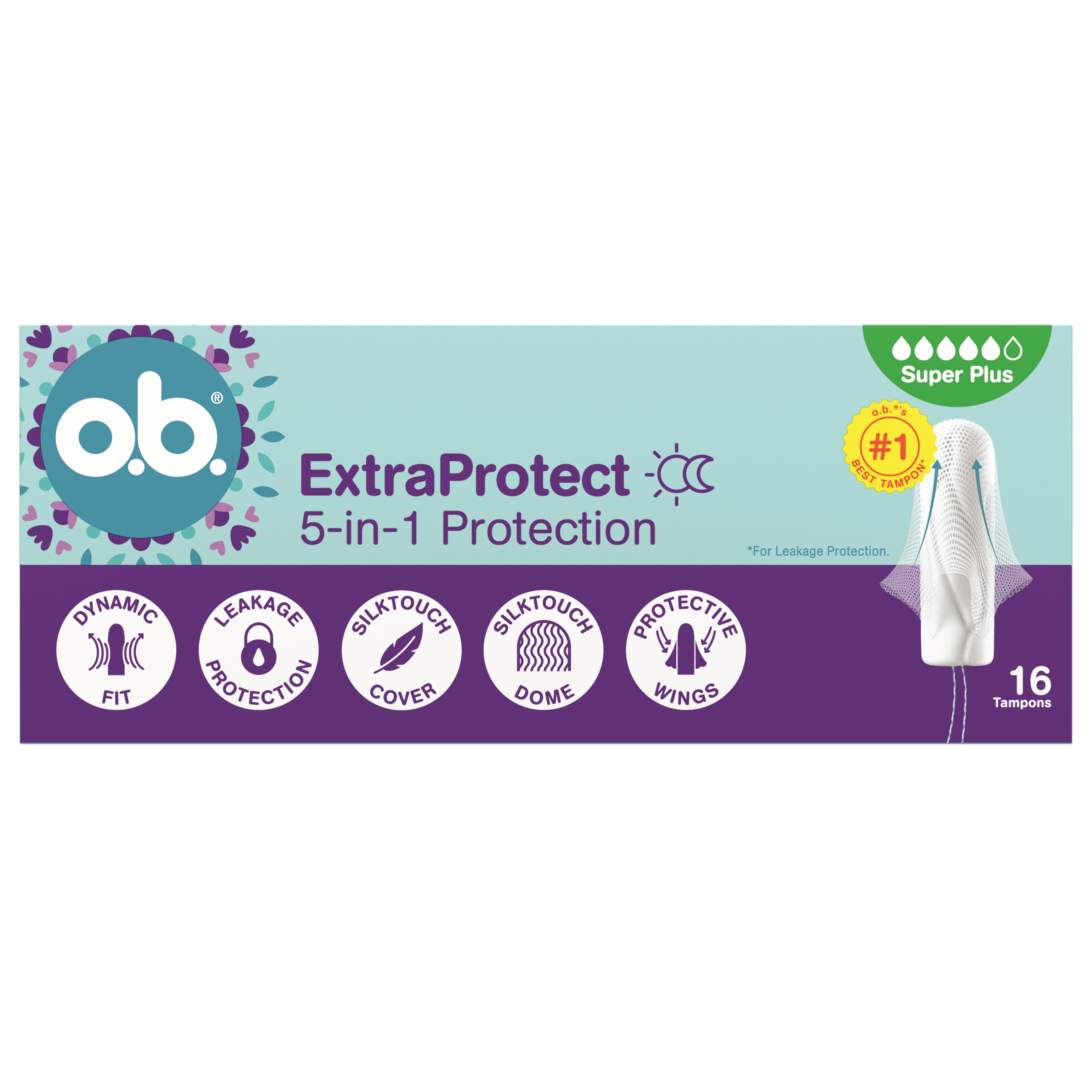 o.b. Extra Protect 5in1 Super Plus Tampoane 16 buc