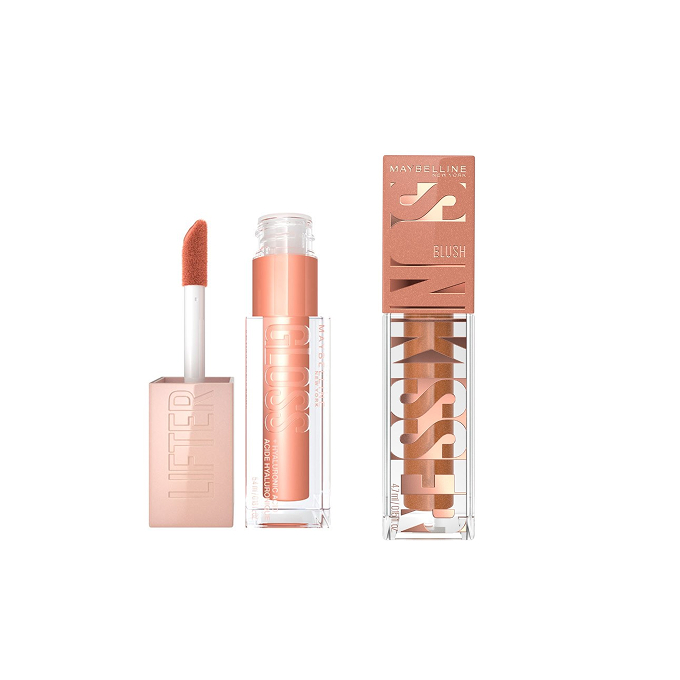 Maybelline Lifter Gloss Lip Gloss Set 007 Amber + Sunkisser Liquid Blush 11 Electric Bronze