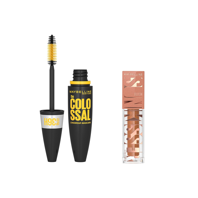 Maybelline The Colossal Longwear 36H Waterproof Mascara Set + Sunkisser Liquid Blush 11 Electric Bronze
