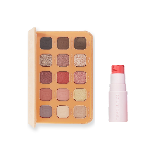 Makeup Revolution Set Maffashion My Beauty Diary Paletă de umbre 2.0 + Silk Blush Stick Rosy Cheeks
