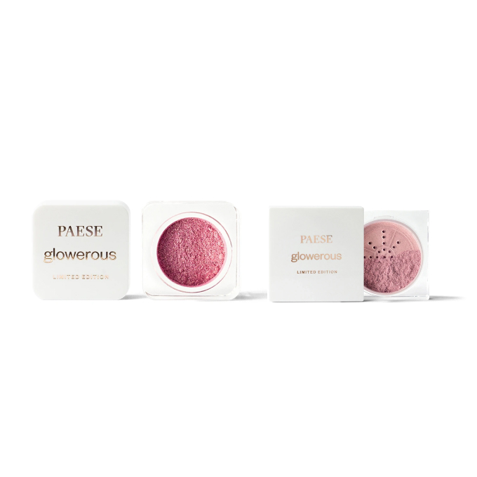 PAESE Glowerous Powder Pigment Set Gold Rose + Highlighter pudră 01 Rose