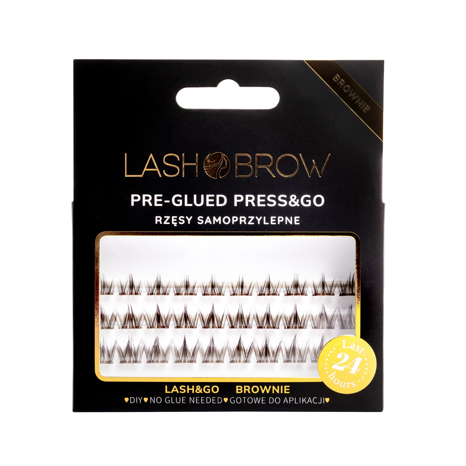 LASH BROW Press & Go Self-adhesive Clumps Set Classy Night Brownie