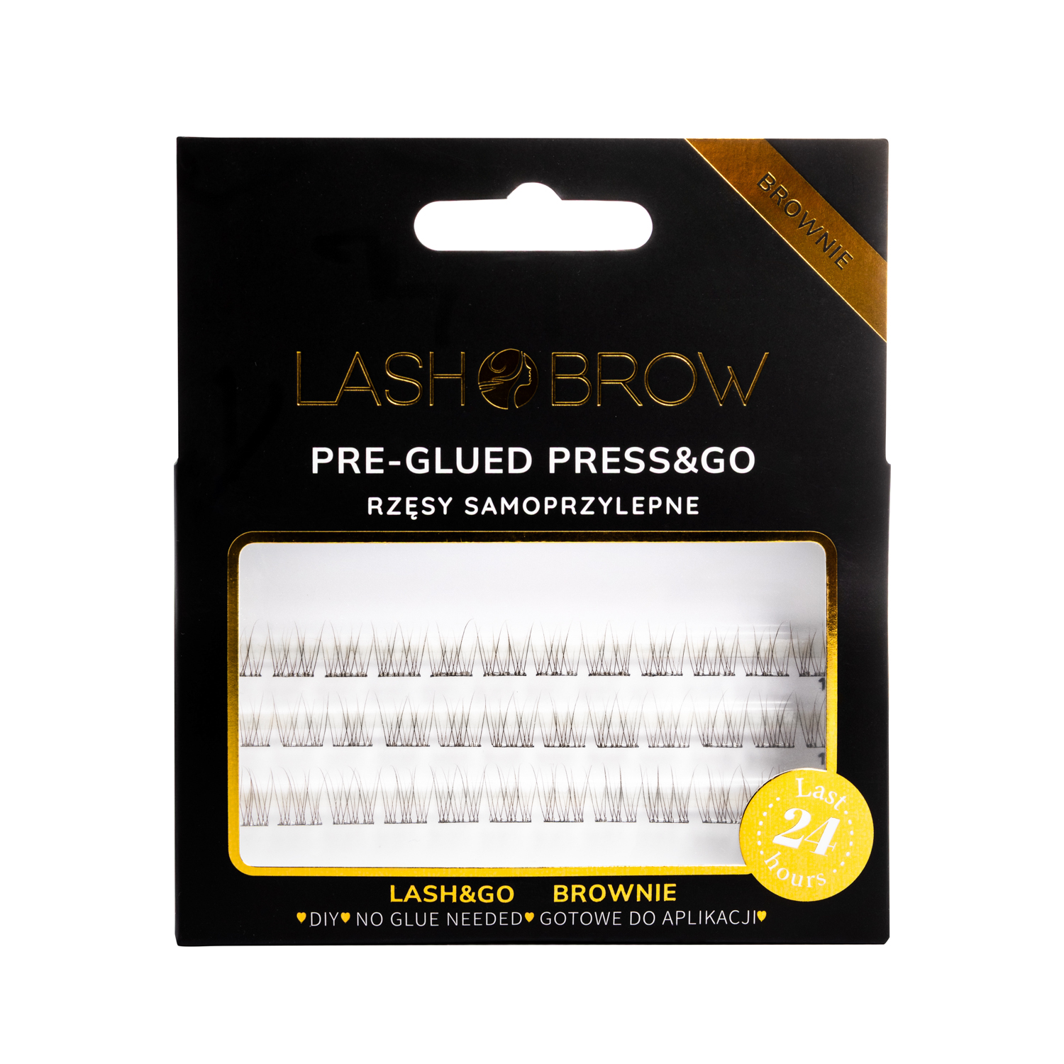LASH BROW Press & Go Self-adhesive Clumps Set Nomakeup Brownie