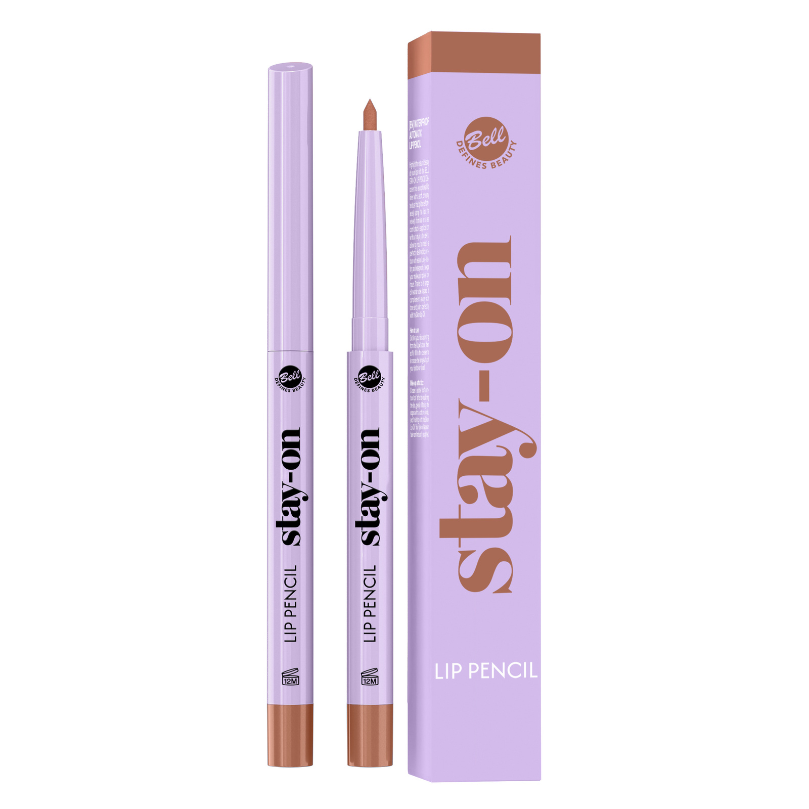 Bell Stay-On Lip Pencil Waterproof Automatic Lip Liner 01 Beige Nude