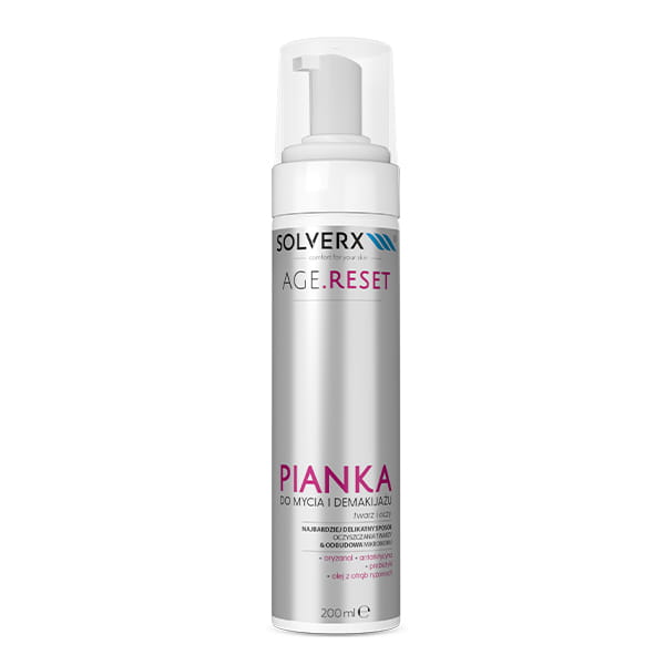 Solverx Age Reset Spumă de spălare și demachiantă 200ml