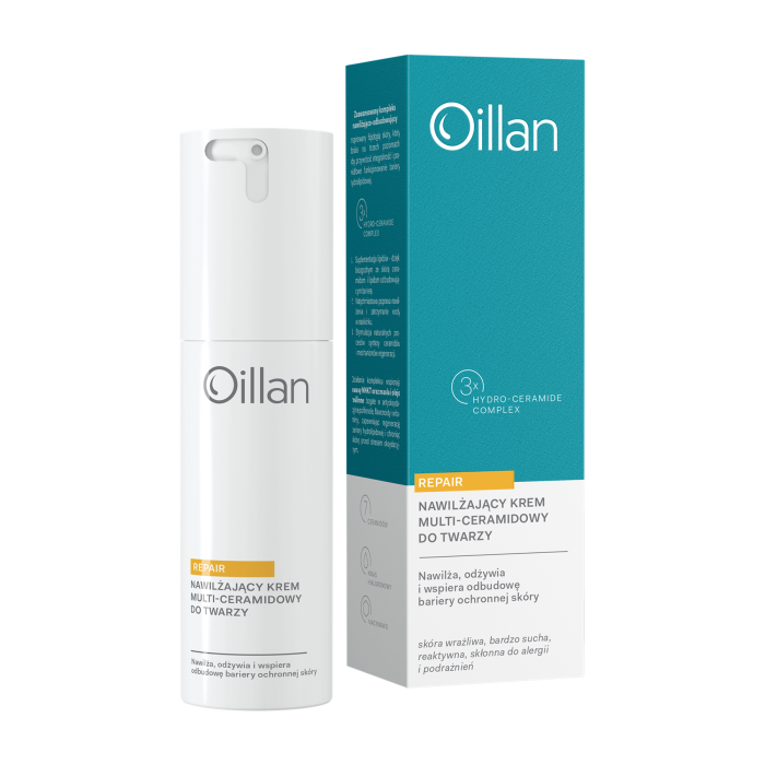 Oillan Repair Cremă de față hidratantă Multi-Ceramide pentru piele sensibilă și foarte uscată 50ml