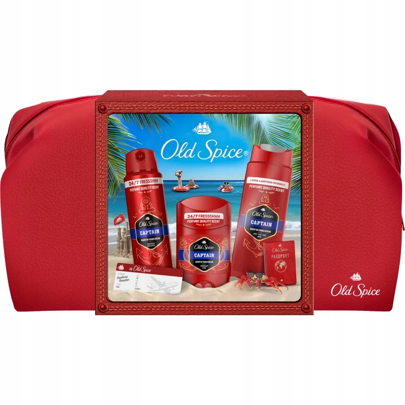 Trusă cosmetică pentru bărbați Old Spice Captain într-o geantă cosmetică