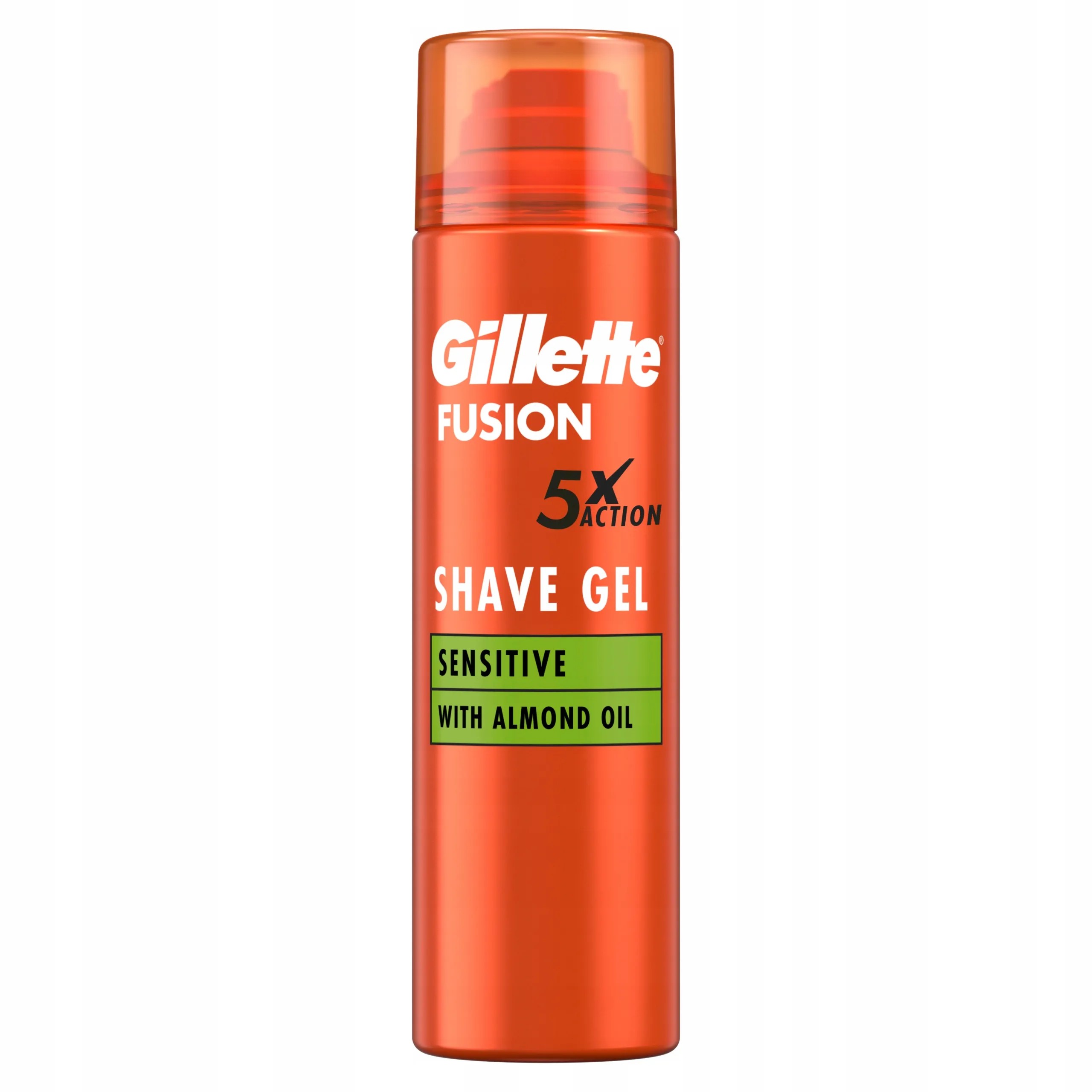 Gillette Fusion 5x Action Gel de ras calmant cu ulei de migdale 200ml