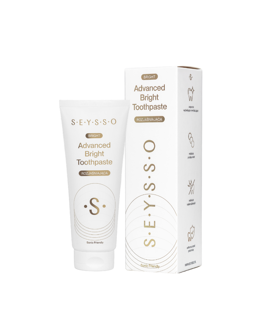 Pastă de dinți SEYSSO Advanced Brightening cu perle de aur și fluorură 75ml