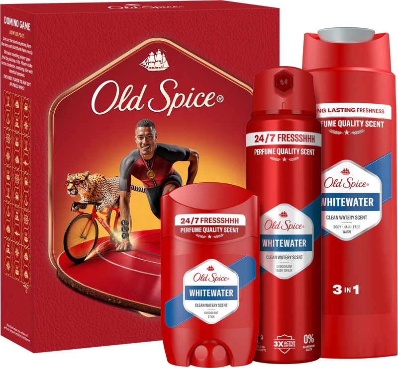 Set de cosmetice pentru bărbați Old Spice Whitewater + joc Dominoes