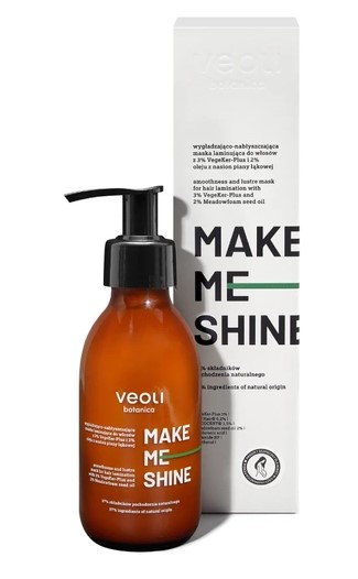 Veoli Botanica Make Me Shine Smoothing and Shine Laminating Hair Mask 140ml Scurt Expiry Date 31.08.2026r
