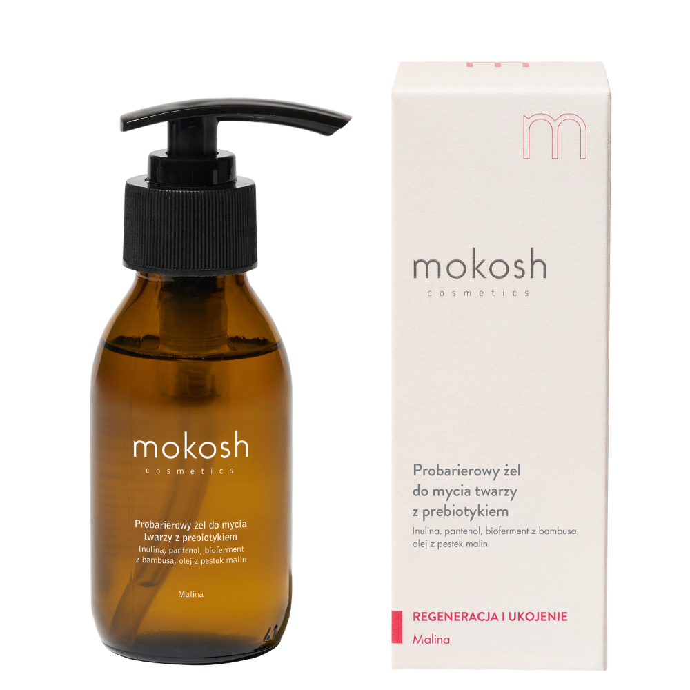 Mokosh Pro-Barrier Gel de spălare facială cu Prebiotic Zmeură 90ml