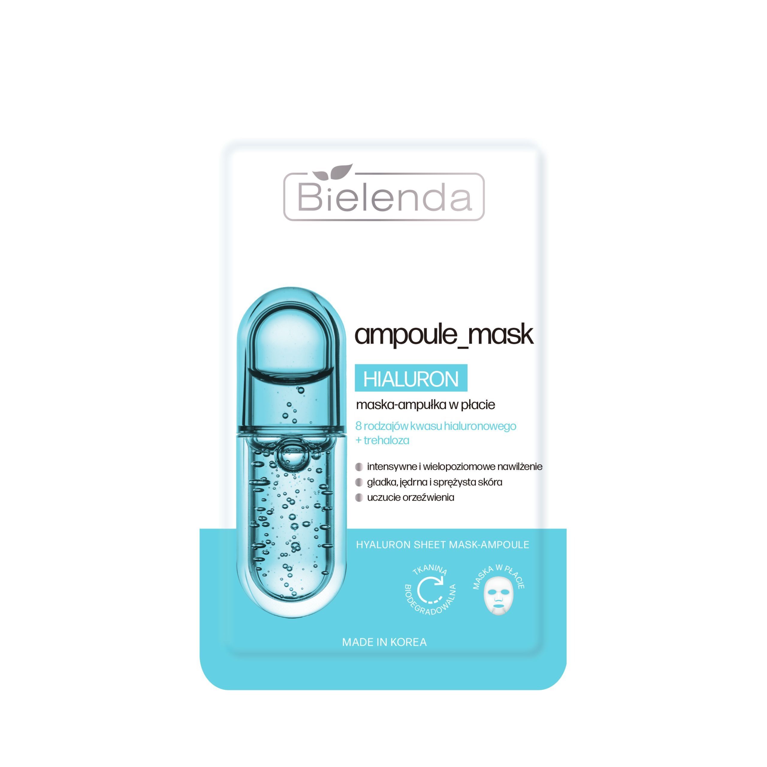 Bielenda Hydrating Mask-Ampoule cu acid hialuronic