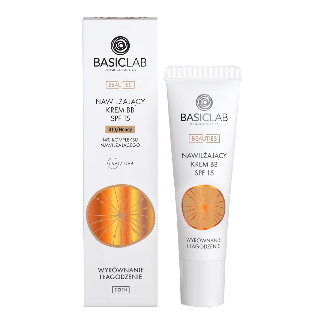 BasicLab Beauties Cremă hidratantă BB SPF15 Echilibrantă și calmantă 310 miere
