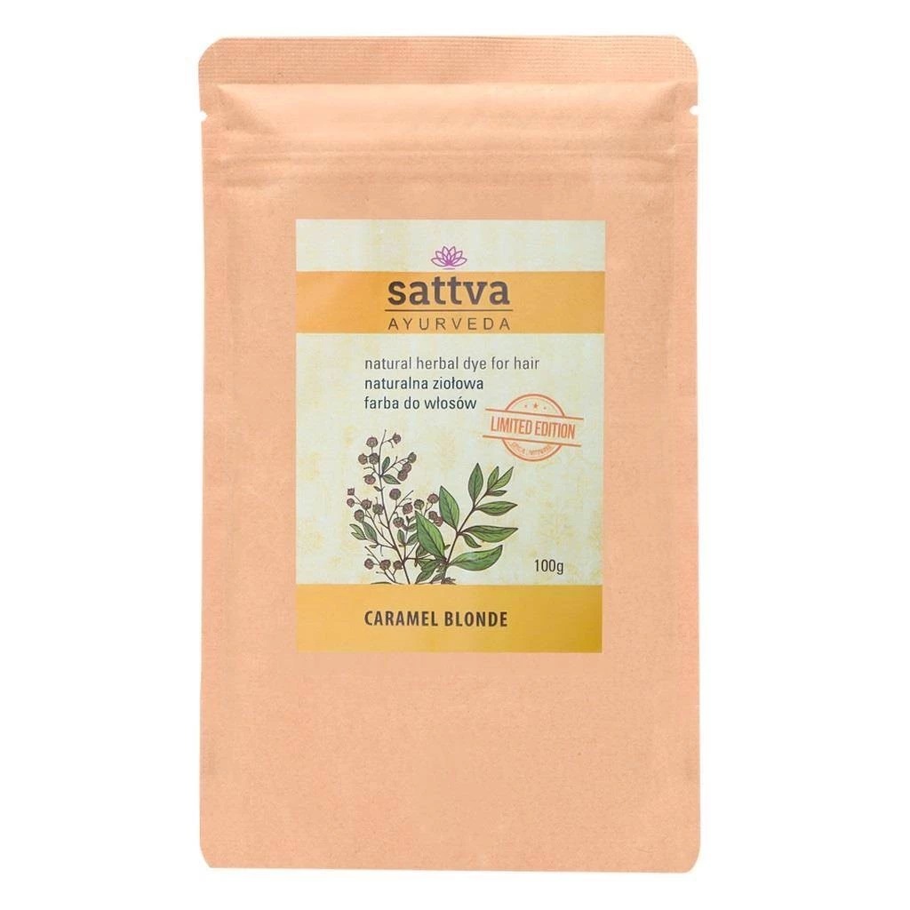 Sattva Natural Herbal Hair Colour Caramel Blonde 100g Scurt Expiry Date 31/08/2026
