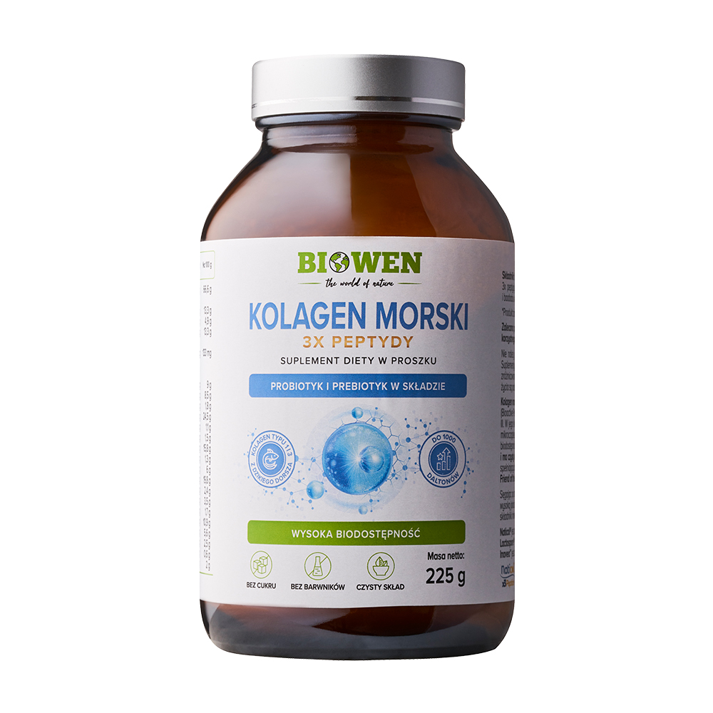 Biowen Colagen marin 3x Peptide Supliment dietetic pulbere 225g