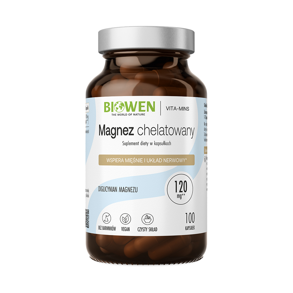 Biowen Magneziu chelatat - supliment alimentar, 100 capsule