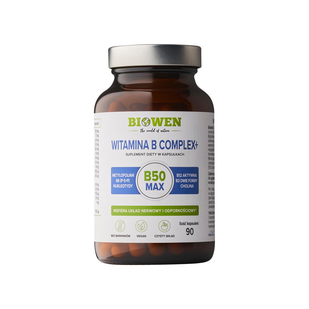 Biowen Complex de vitamine B+ Supliment alimentar 90 de capsule