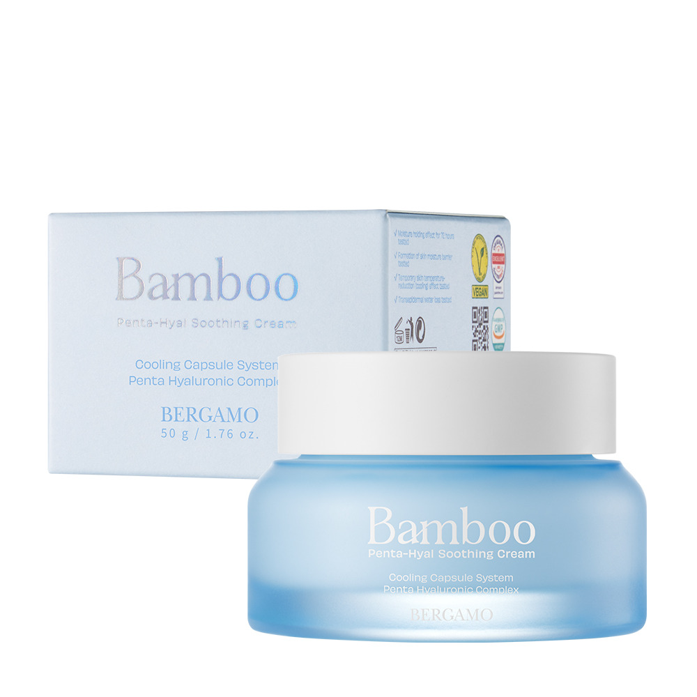 Bergamo Bamboo Cremă de față calmantă cu bambus și acid hialuronic 50g