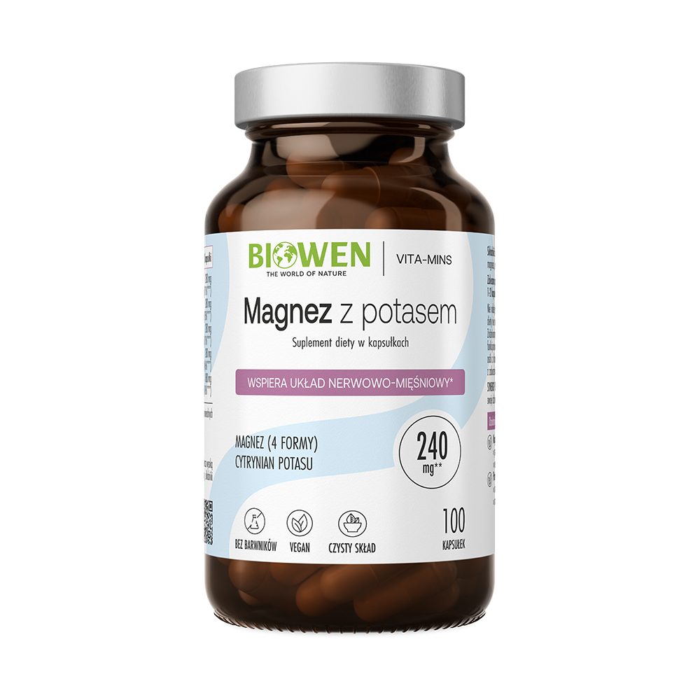 Biowen Magneziu cu Potasiu - Supliment alimentar, 100 capsule
