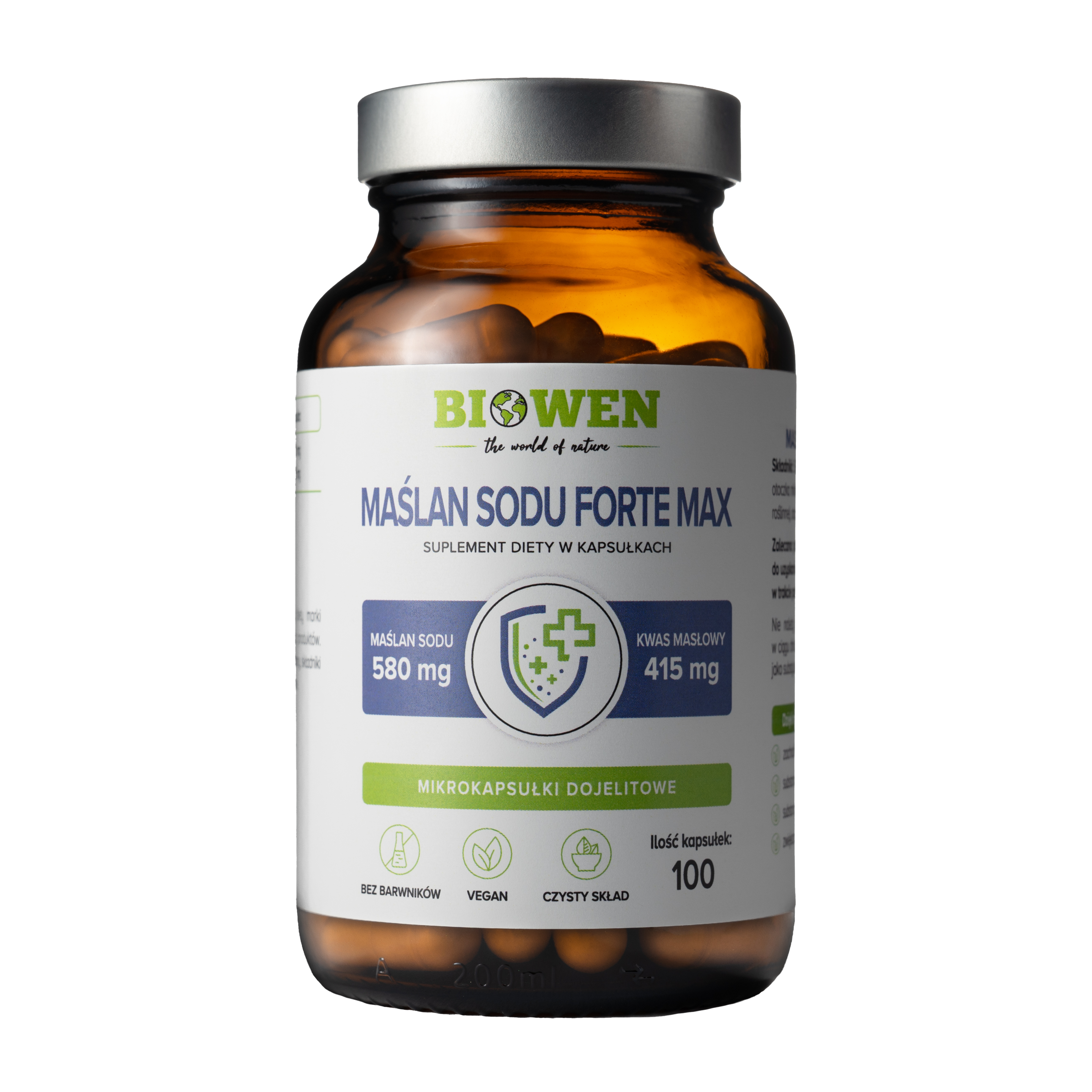 Biowen Maślan Sodu Forte Max - Supliment alimentar, 100 capsule