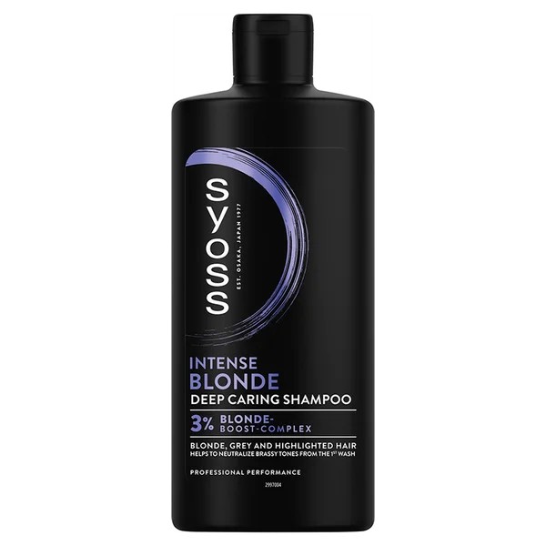 Syoss Intense Blonde Șampon pentru păr blond, care neutralizează nuanțele galbene, 440 ml