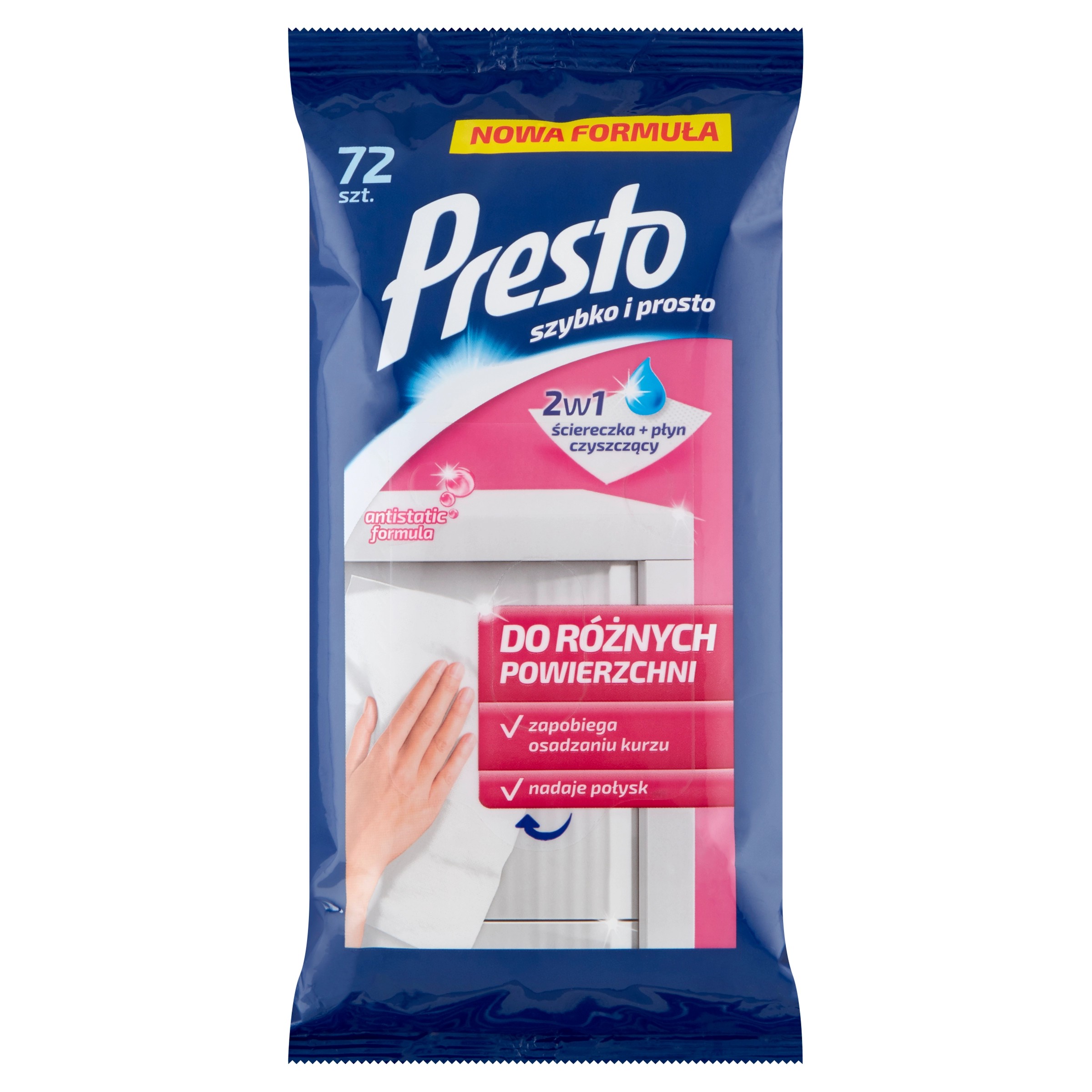 Presto Clean and Go Șervețele umede pentru diverse suprafețe, 72 de bucăți