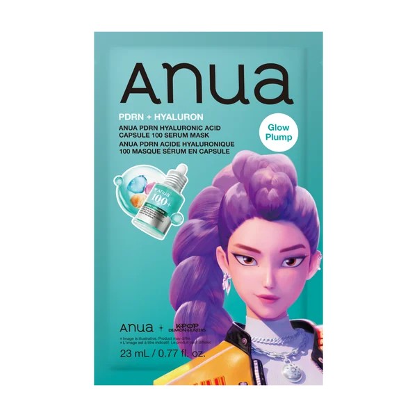 Anua K-Pop Demon Hunters - Mască hidratantă și iluminatoare sub formă de foaie