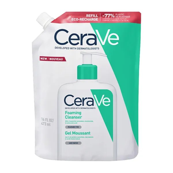 CeraVe Gel de curățare pentru tenul gras și normal, reumplere 473 ml
