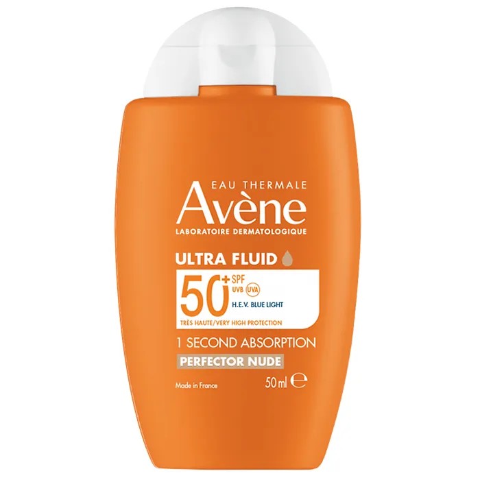 Avene Ultra Fluid Cremă tonifiantă pentru față cu filtru SPF50+ Perfector Nude 50 ml