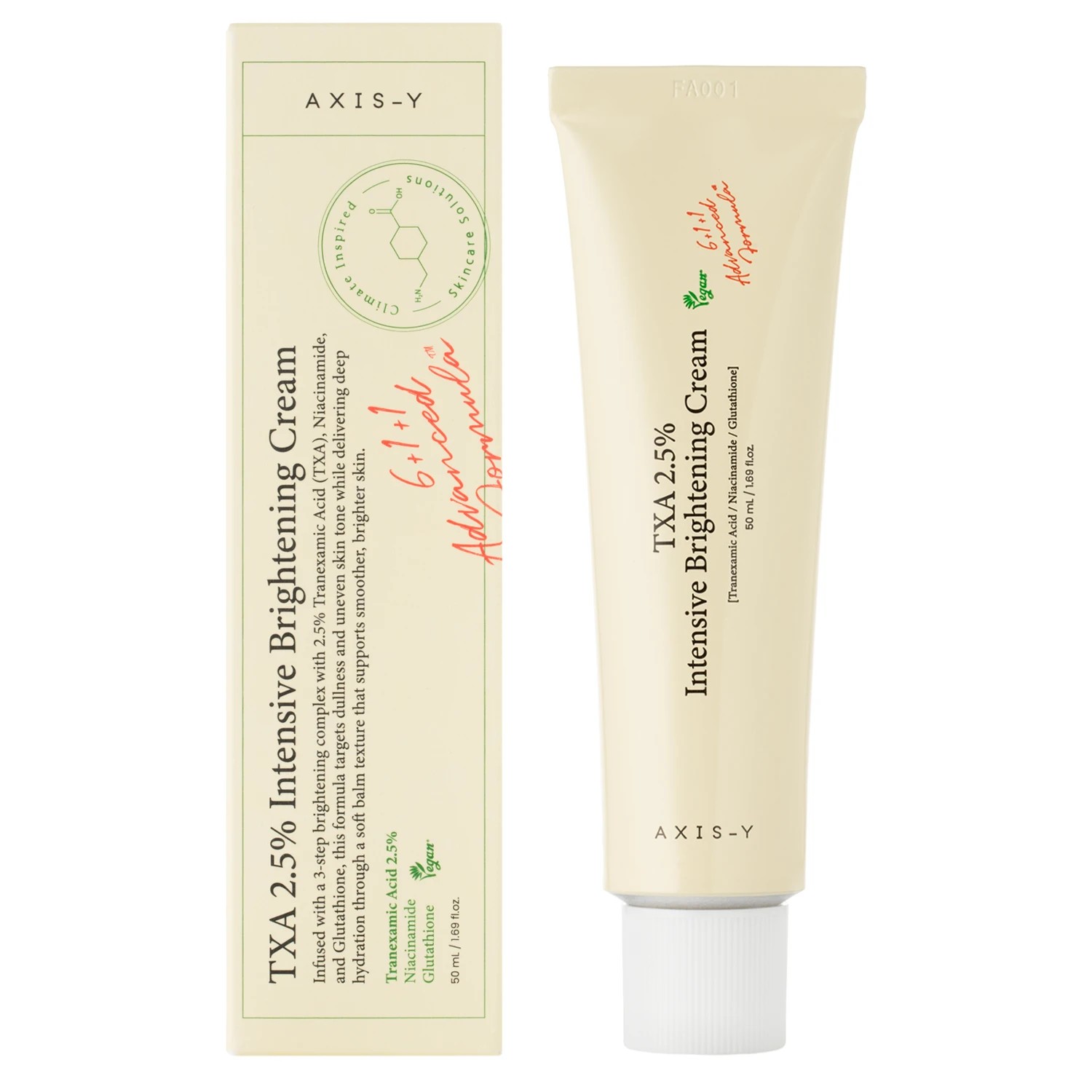 Axis-y TXA 2.5% Intensive Brightening Cream Intensywnie Rozjaśniający Krem do Twarzy 50ml