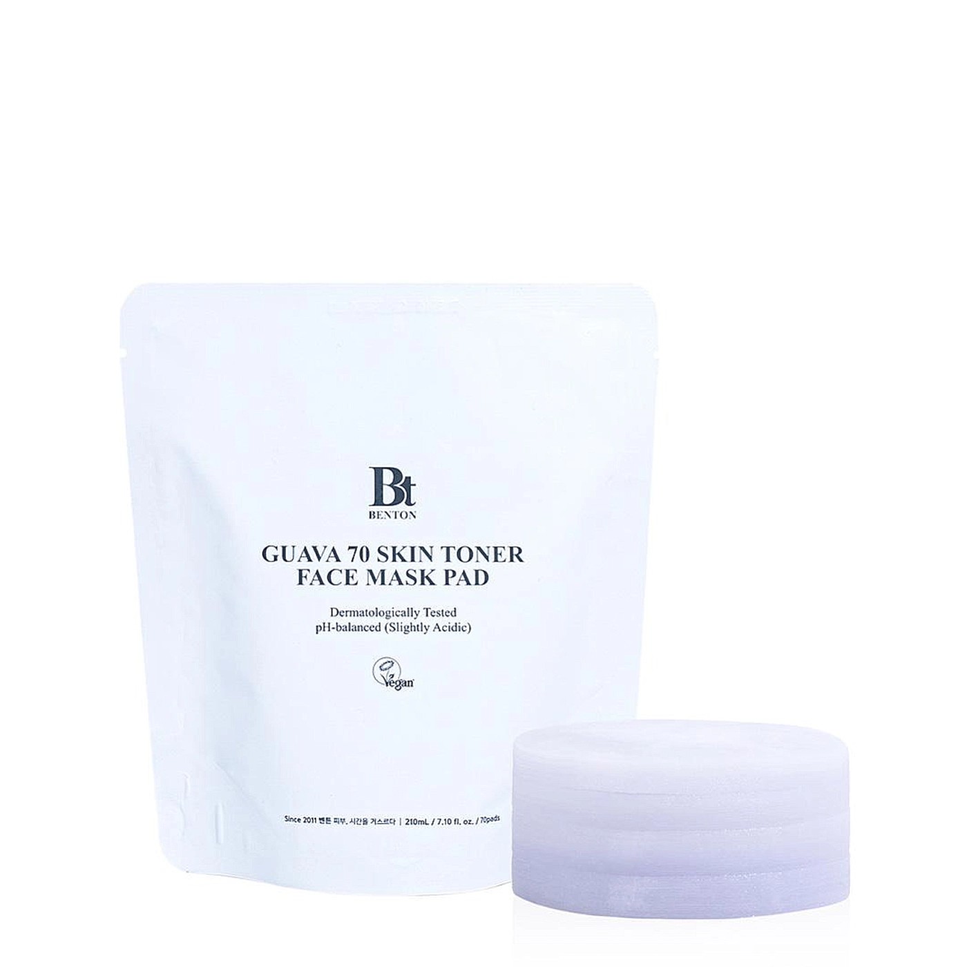Benton Guava 70 Skin Toner - Discuri tonifiante pentru față, 70 buc., 210 ml - Reînnoire