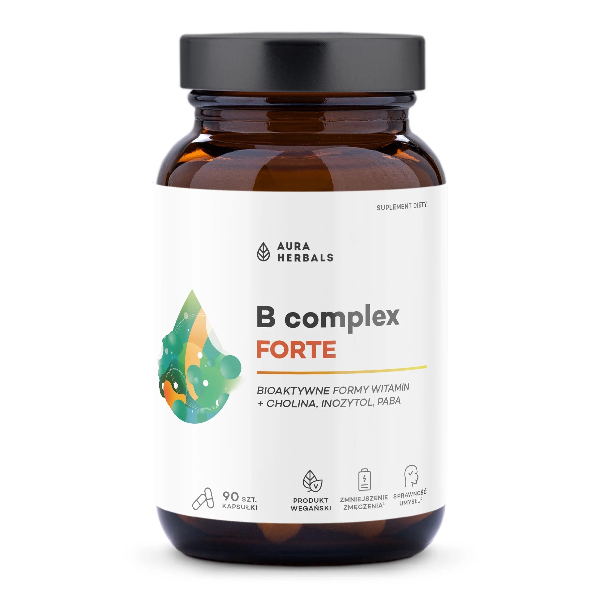 Aura Herbals Complex de vitamine B Forte - Supliment alimentar, 90 de capsule