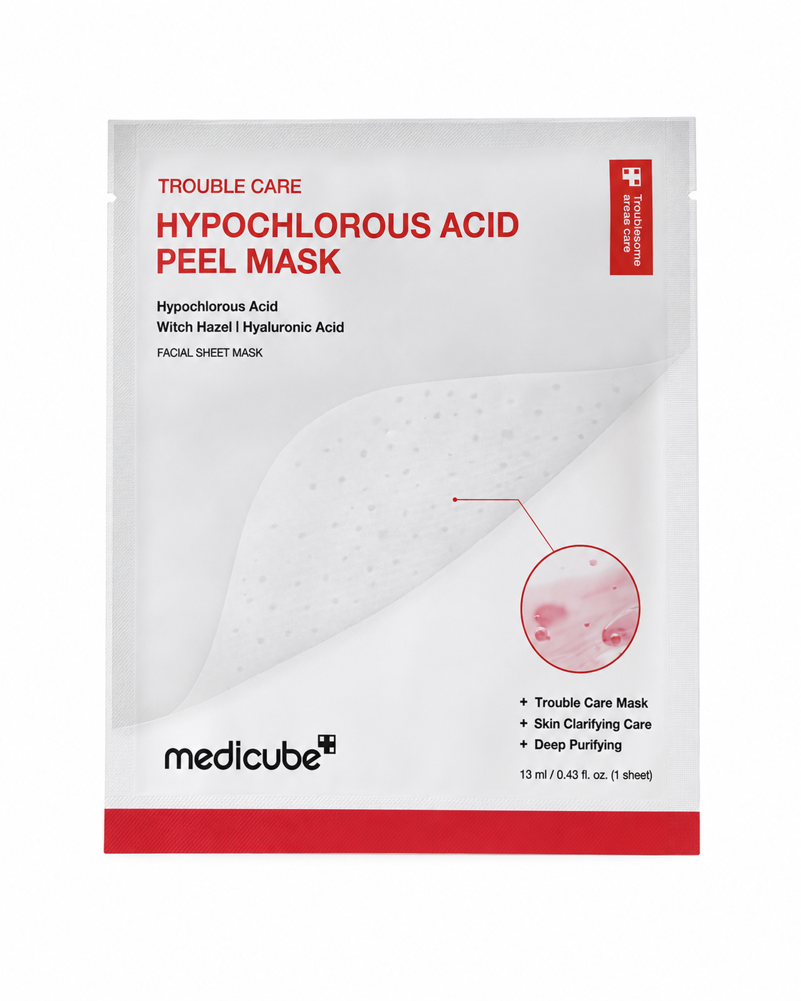 Medicube Hypochlorous Acid Peel Mask - Mască netezitoare sub formă de foaie, 13 ml