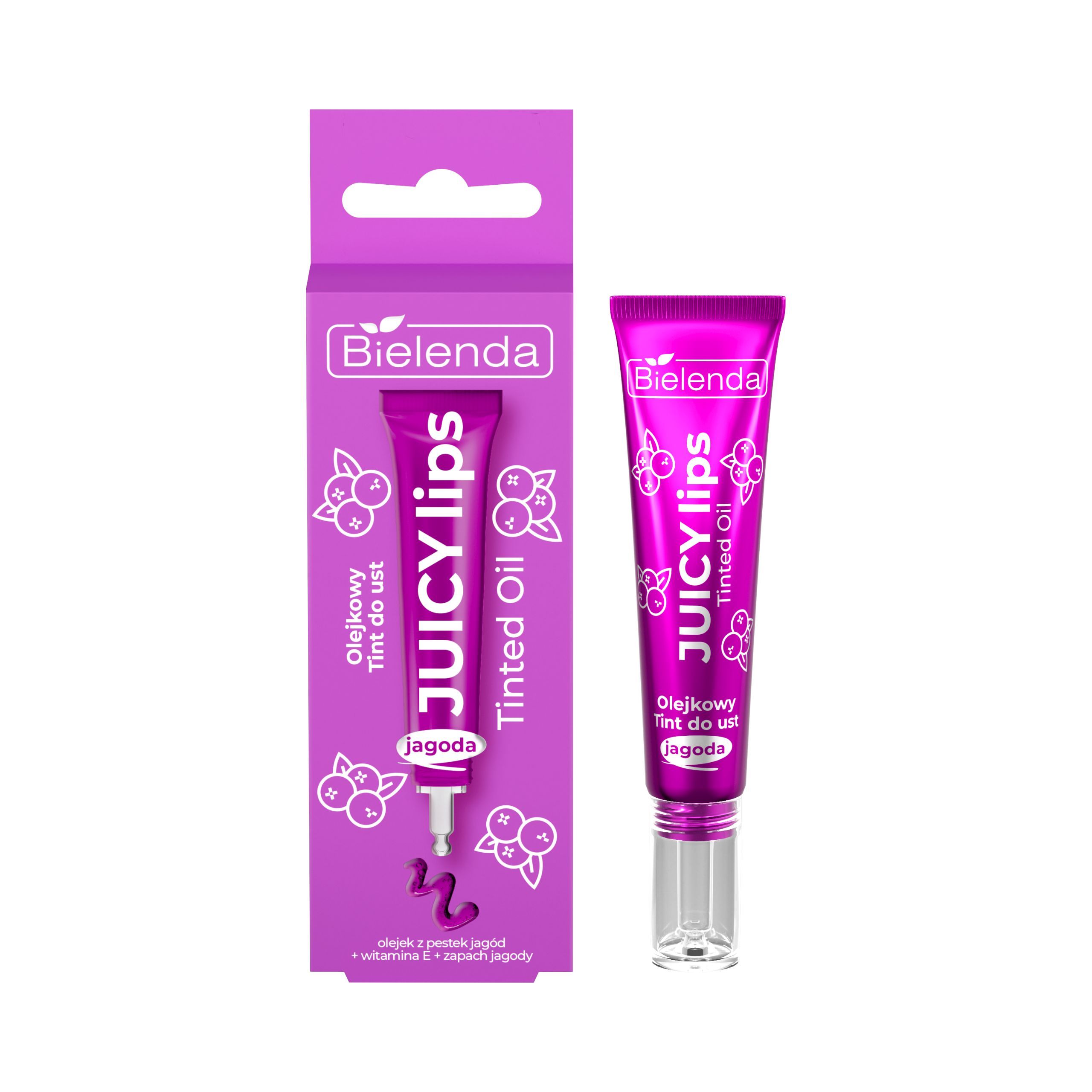 Bielenda Juicy Lips - Tint de buze pe bază de ulei, nuanța Jagoda