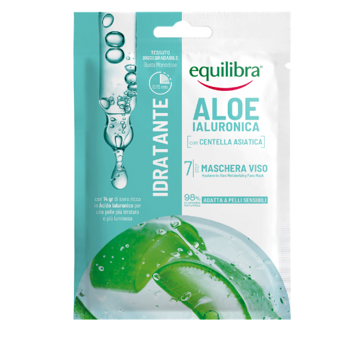 Equilibra Aloe Ialuronica - Mască hidratantă sub formă de foaie, cu aloe vera și acid hialuronic