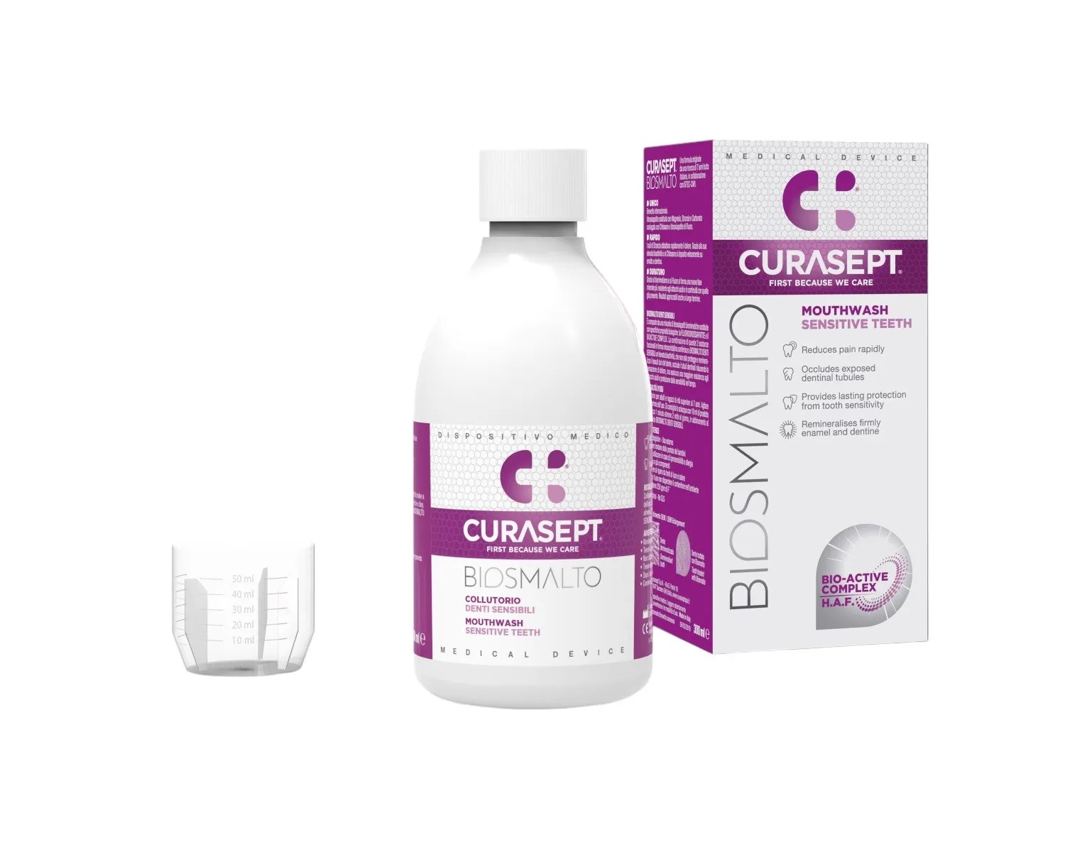 Curasept Biosmalto Apă de gură pentru dinți sensibili 300 ml