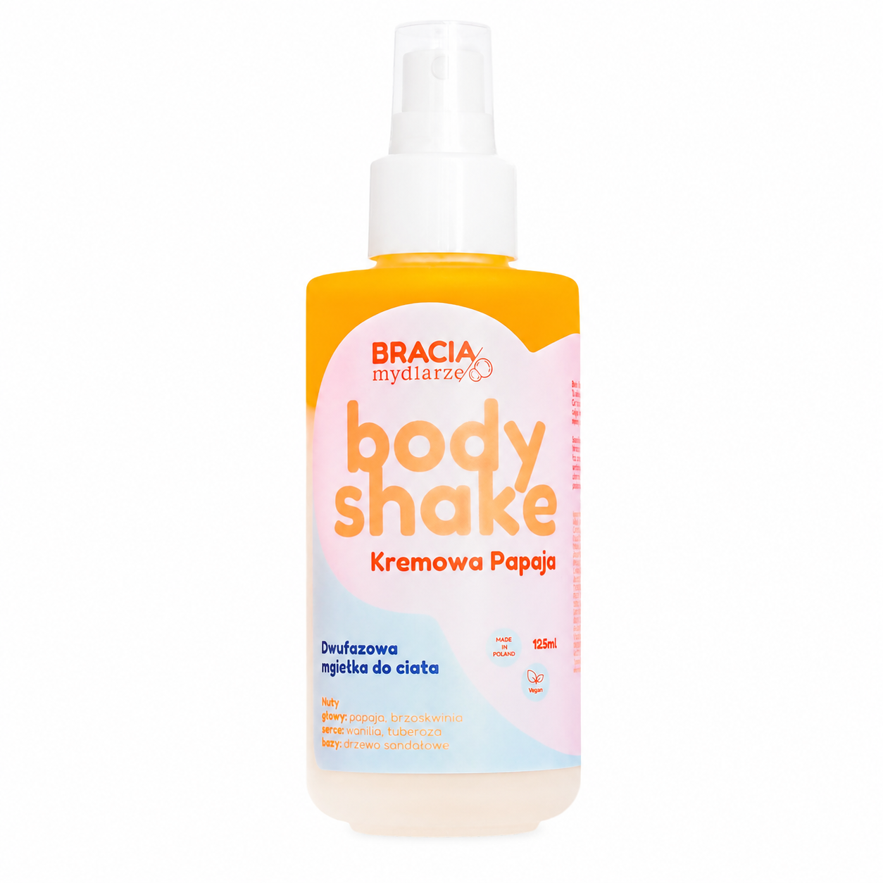 Bracia Mydlarze Body Shake - Spray corporal bifazic cremos cu papaya, 125 ml