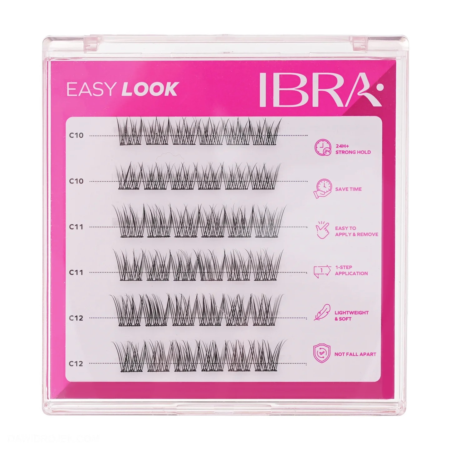 IBRA Makeup - Periuțe autoadezive pentru gene Easy Look, răsucite, C/0,07